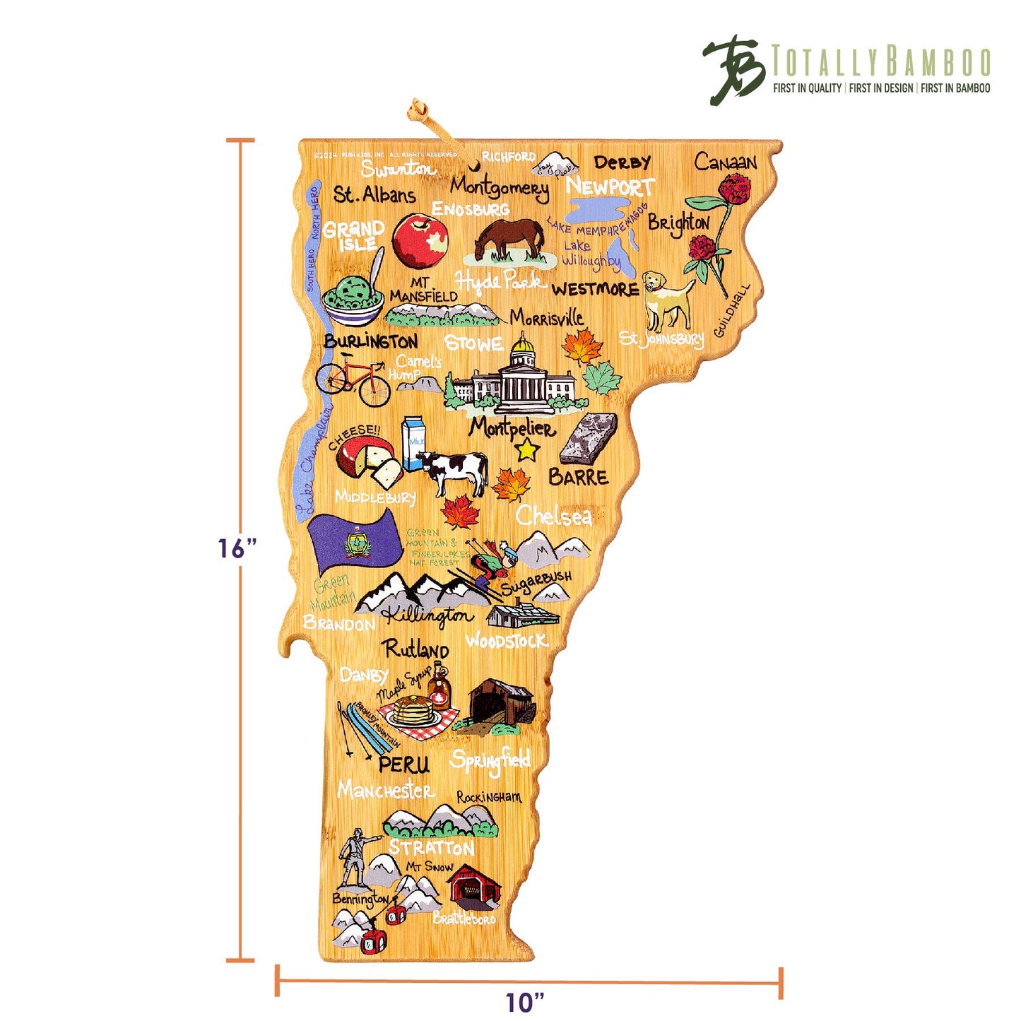 VERMONT CUTTING BOARD ARTWORK BY FISH KISS