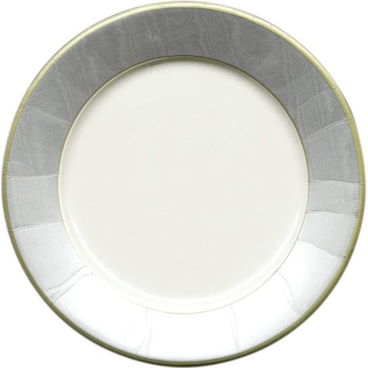 DINNER PAPER PLATE MOIRE SILVER