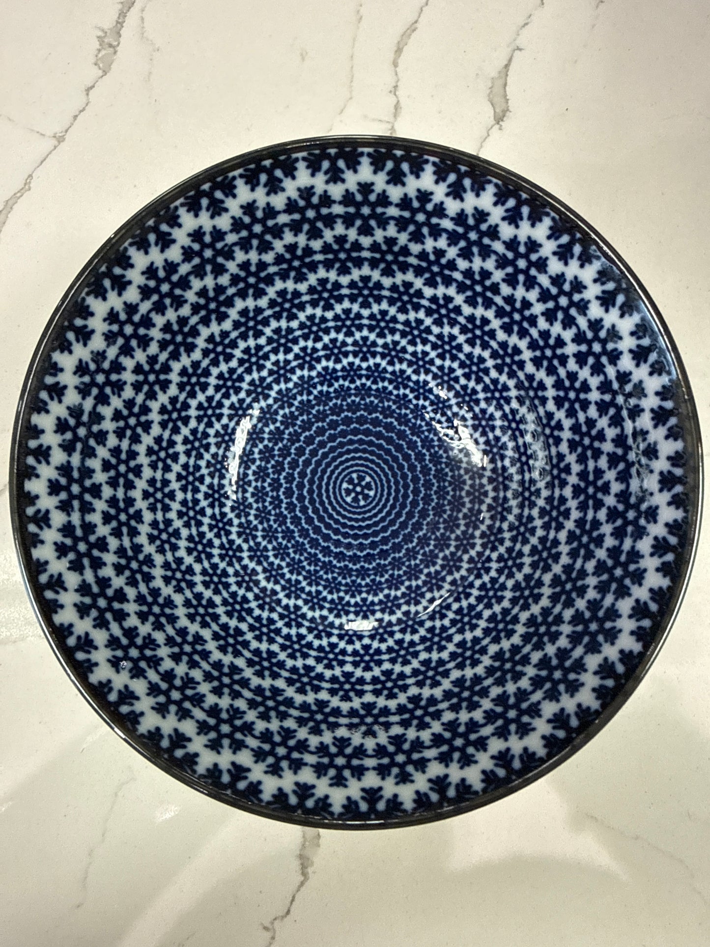 BLUE & WHITE SNOWFLAKE BOWL 5"
