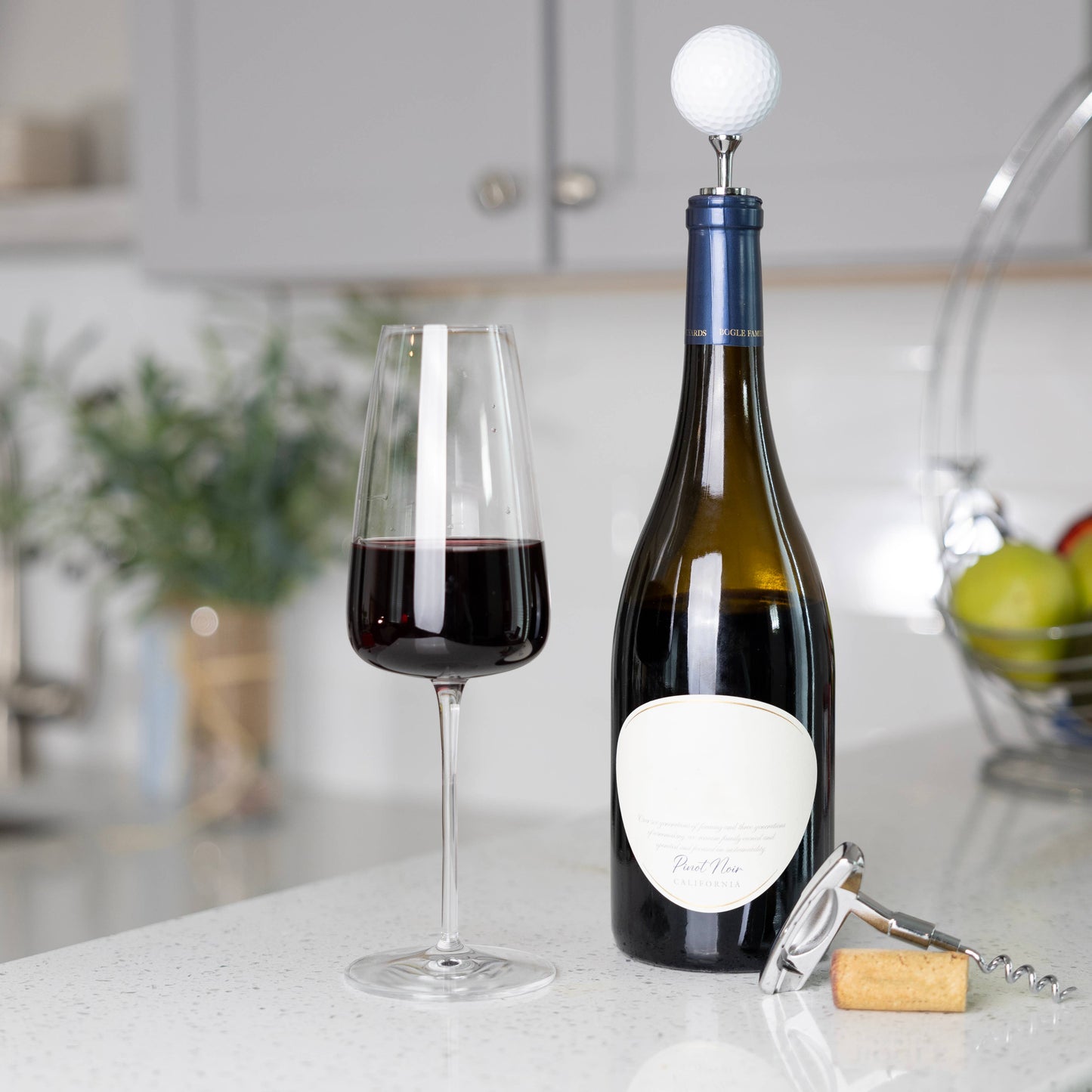 GOLFERS CORKSCREW WINE OPENER & BOTTLE STOPPER SET