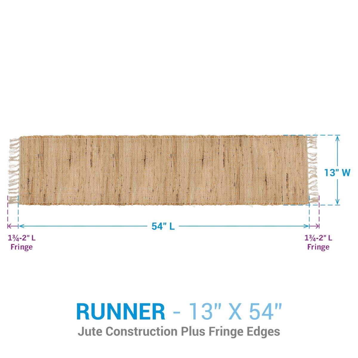 Wheat Fields Jute Runner 54"L