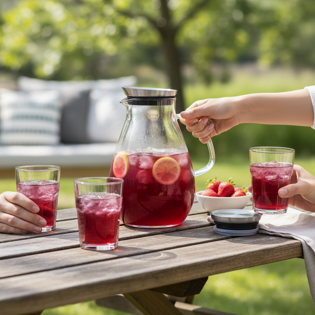 PITCHER WITH SS STRAINING LID