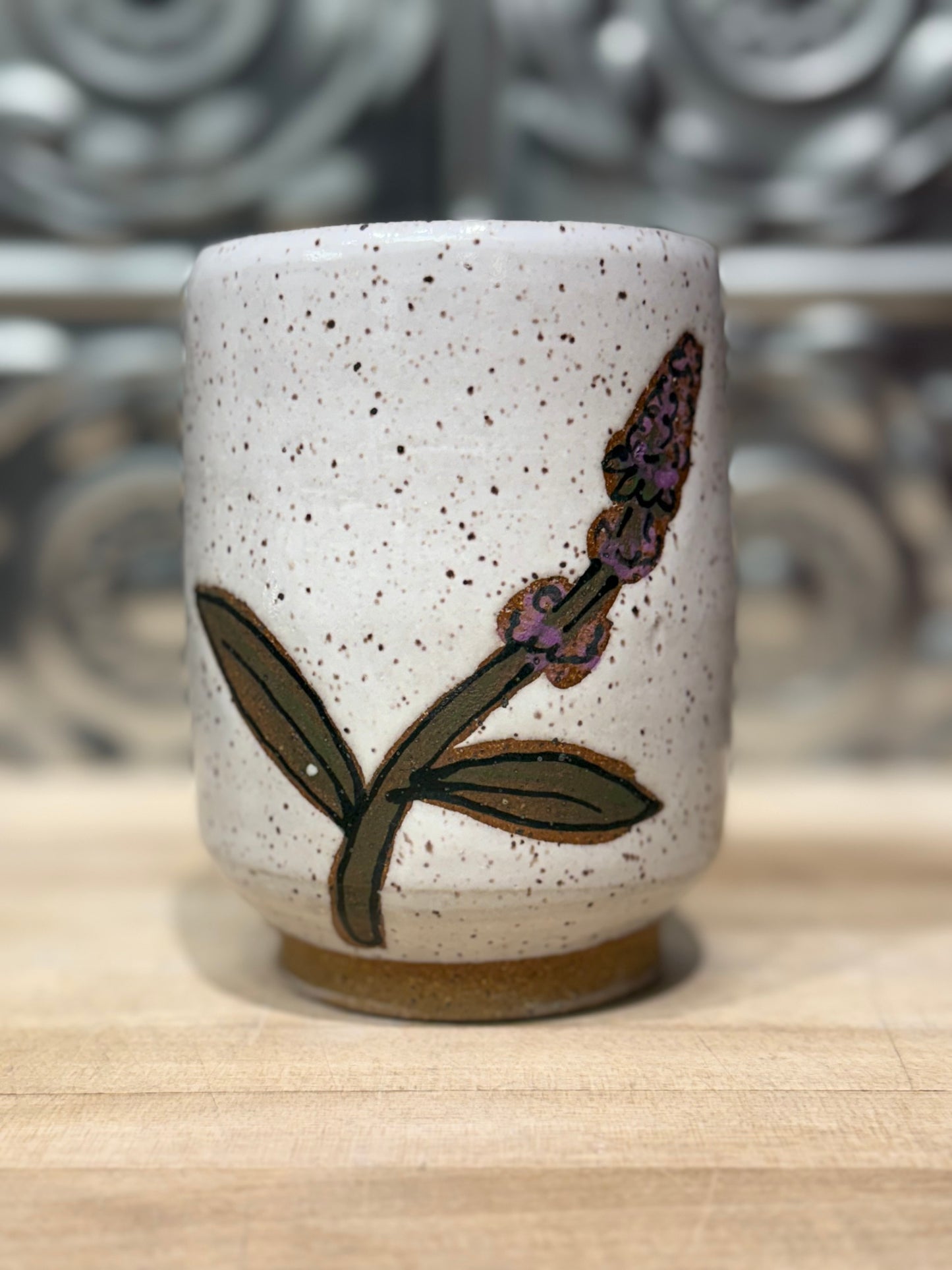 RISING FOREST MUG-LAVENDER ON WHITE