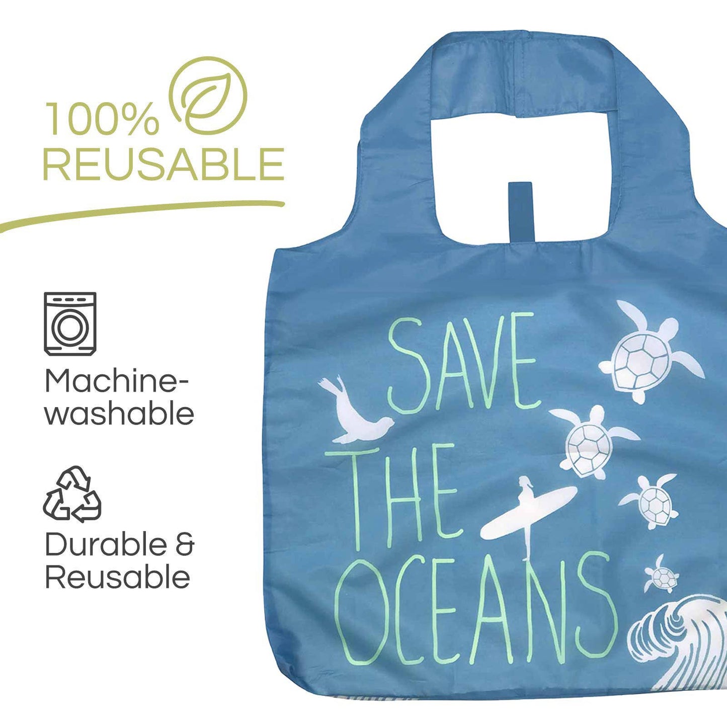 SAVE THE OCEANS BLU BAG REUSABLE SHOPPER TOTE