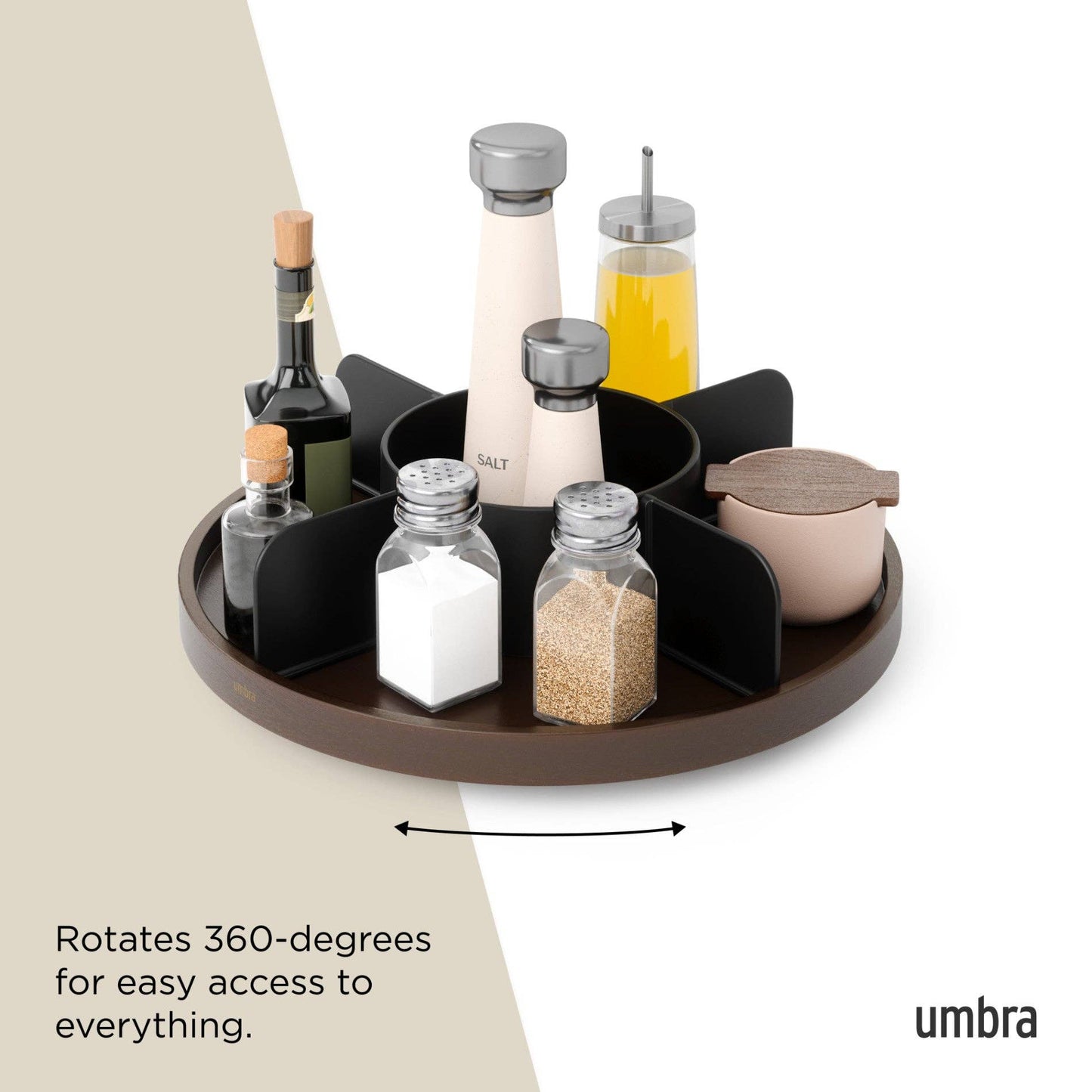 BELLWOOD LAZY SUSAN: WHITE-NATURAL