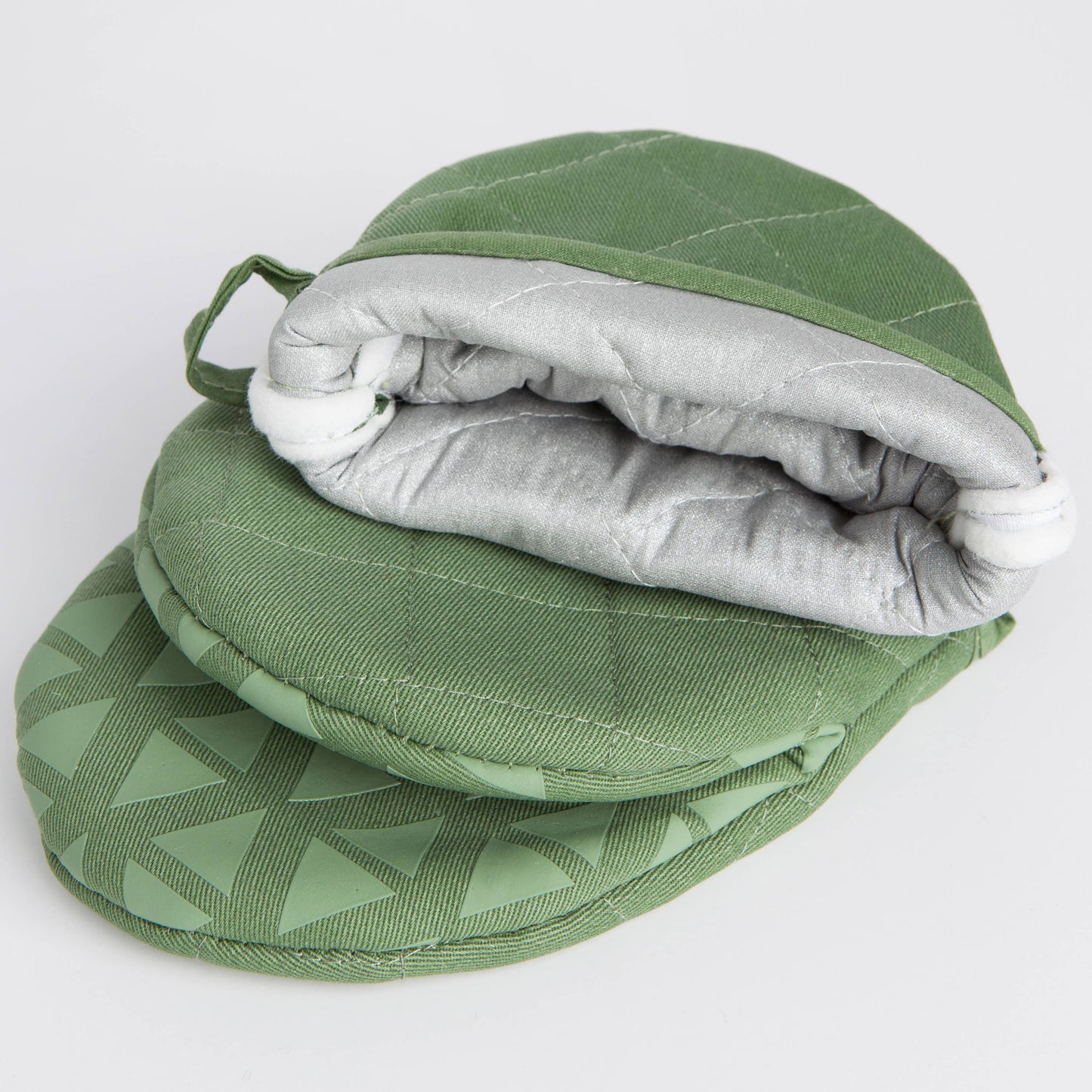 SILICONE/COTTON GRABBER MITT ELM GREEN