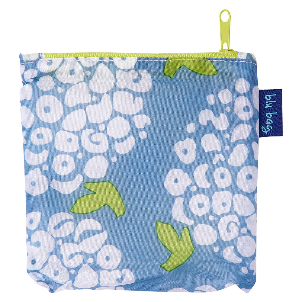 HYDRANGEA BLOSSOMS REUSABLE SHOPPER BLU BAG