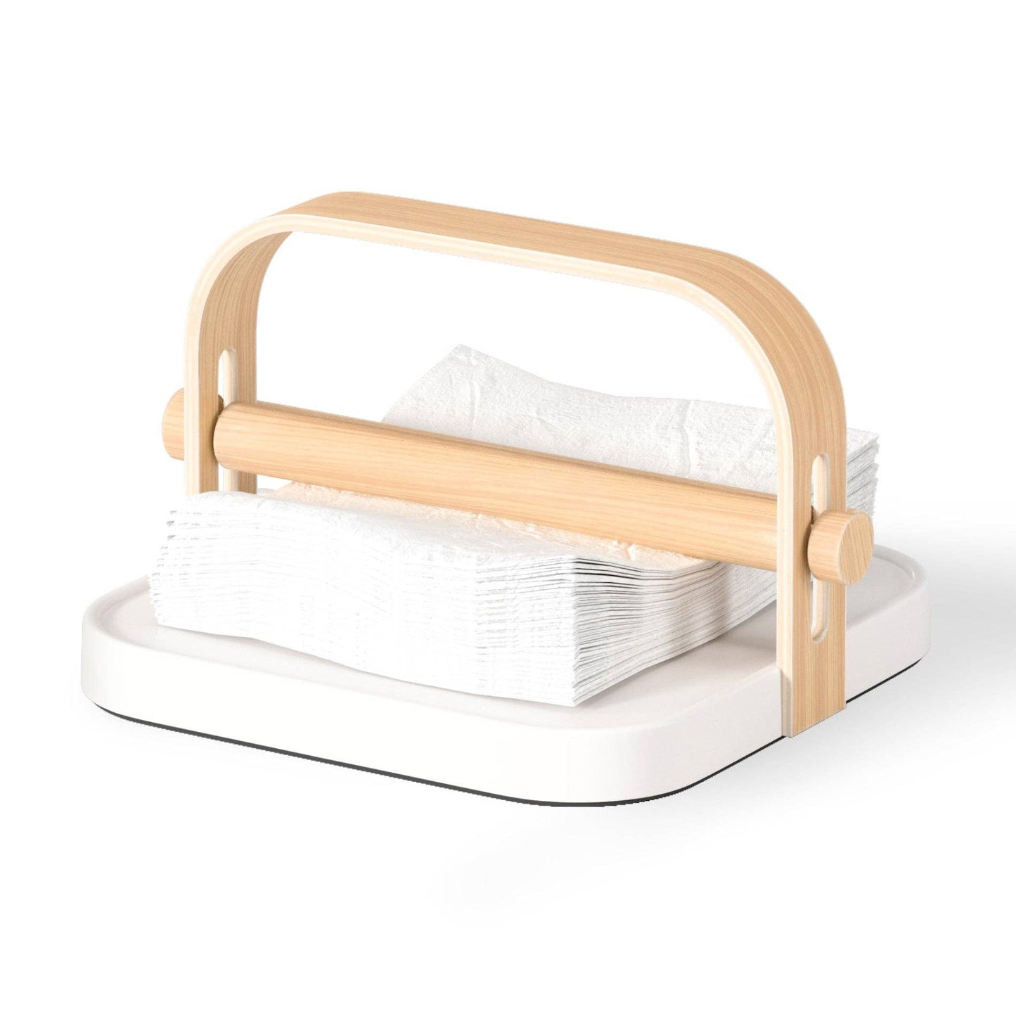BELLWOOD NAPKIN HOLDER:WHITE/NATURAL