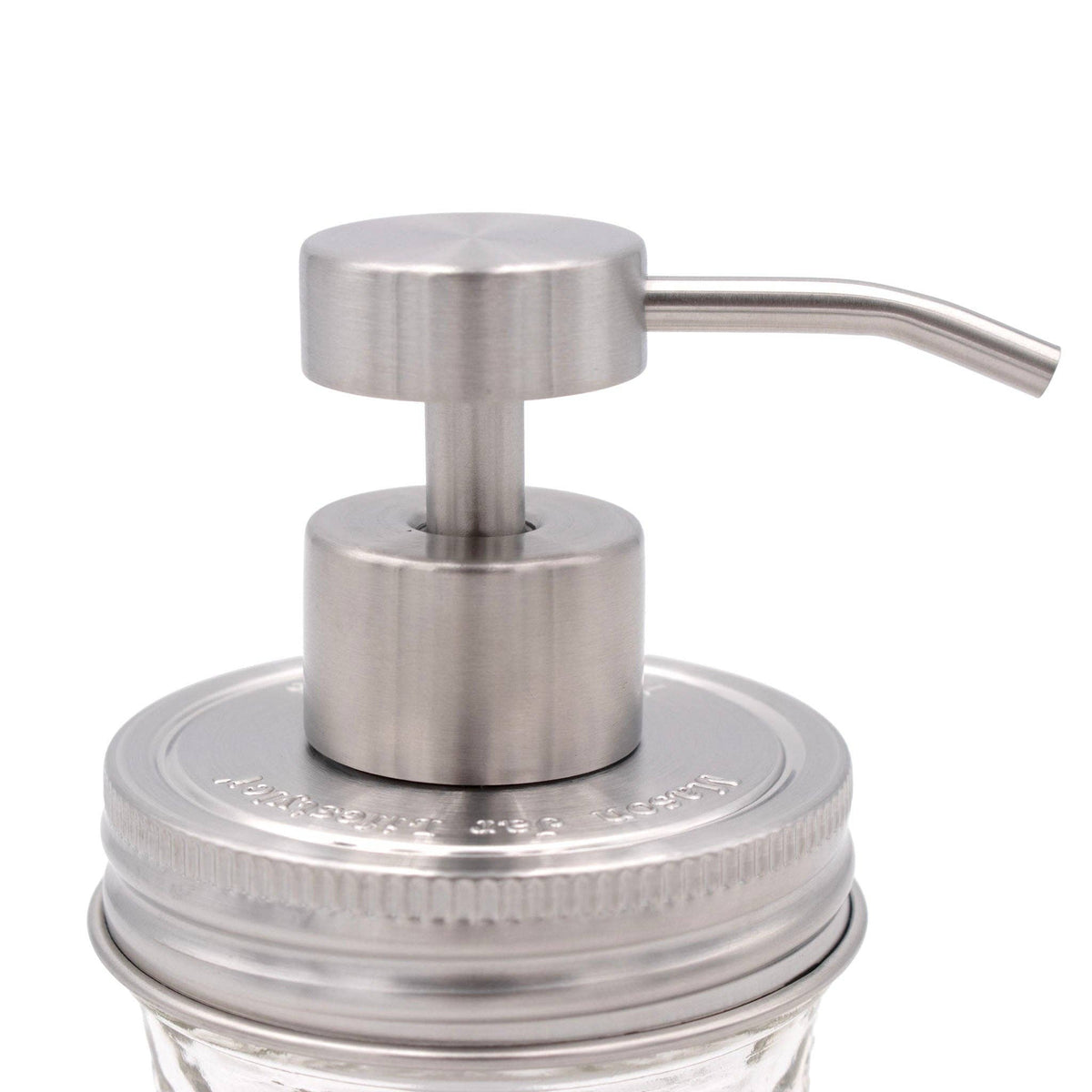 Satin / Brushed Finish Soap Pump Dispensers With Mason Jars: Satin