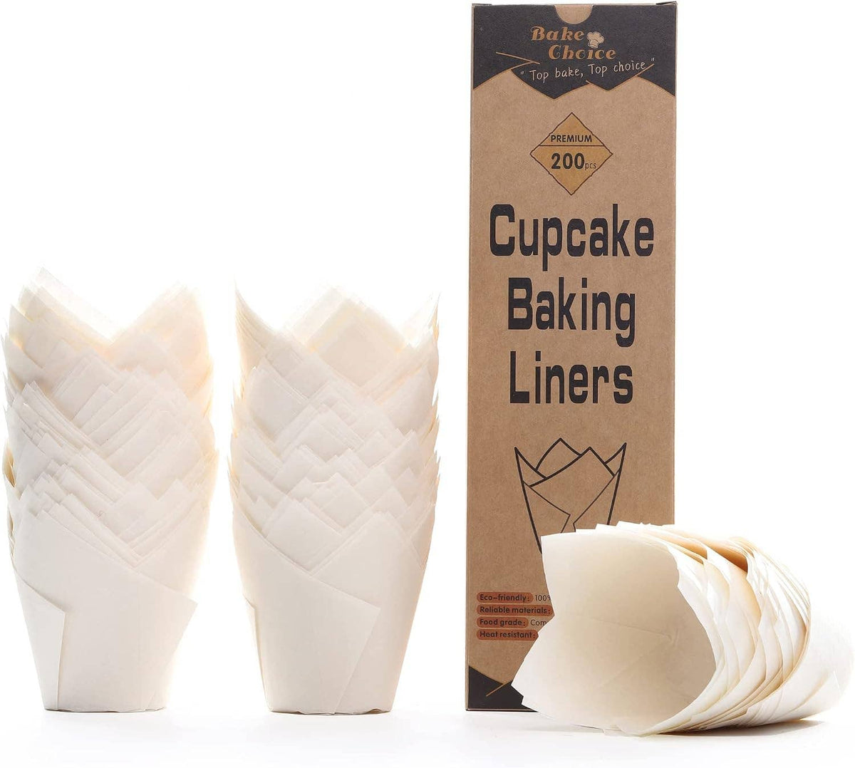 TULIP CUPCAKE LINERS FOR BAKING CUPS UNBLEACHED EUROPEAN PARCHMENT PAPER