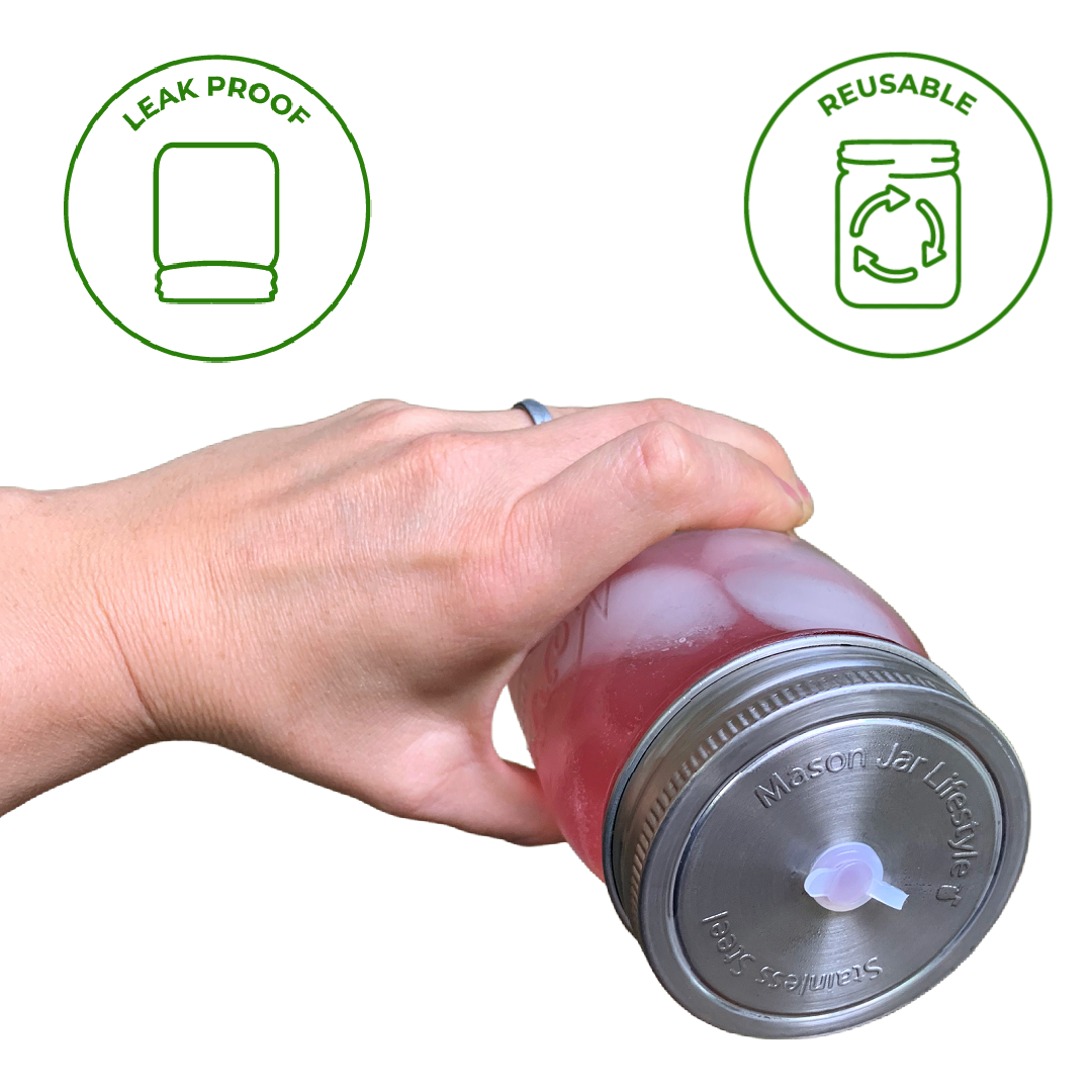 Stainless Steel Straw Hole Tumbler Lids for Mason Jars: Wide mouth