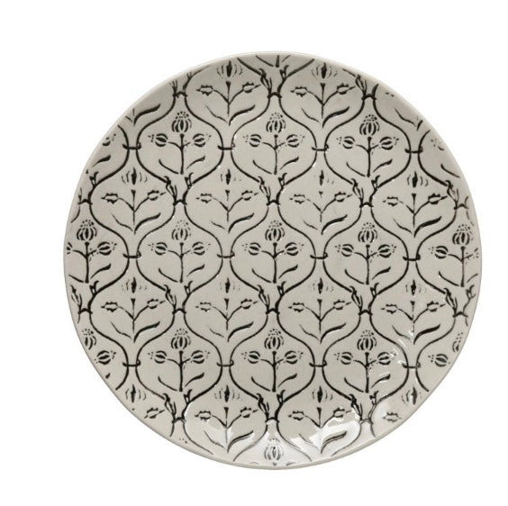 HAND STAMPED PLATE W/PATTERN-SOLD SEPARATELY