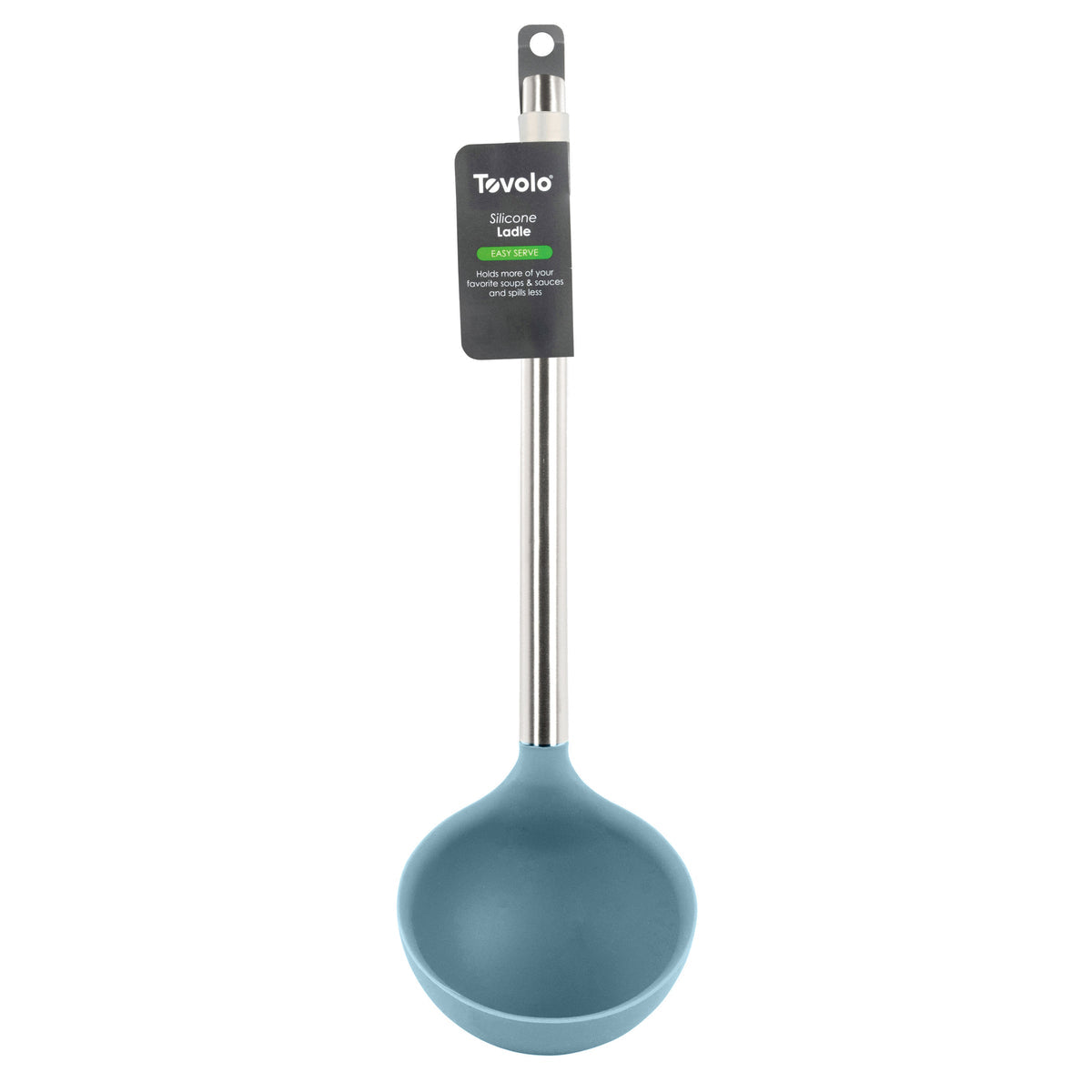 SILICONE LADLE SS HANDLE BLUE SLATE