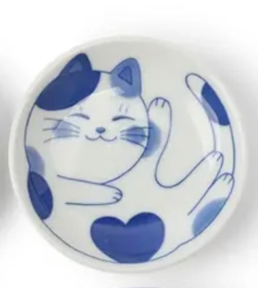 CAT BLUE/WHITE PLATE 3.75" #2