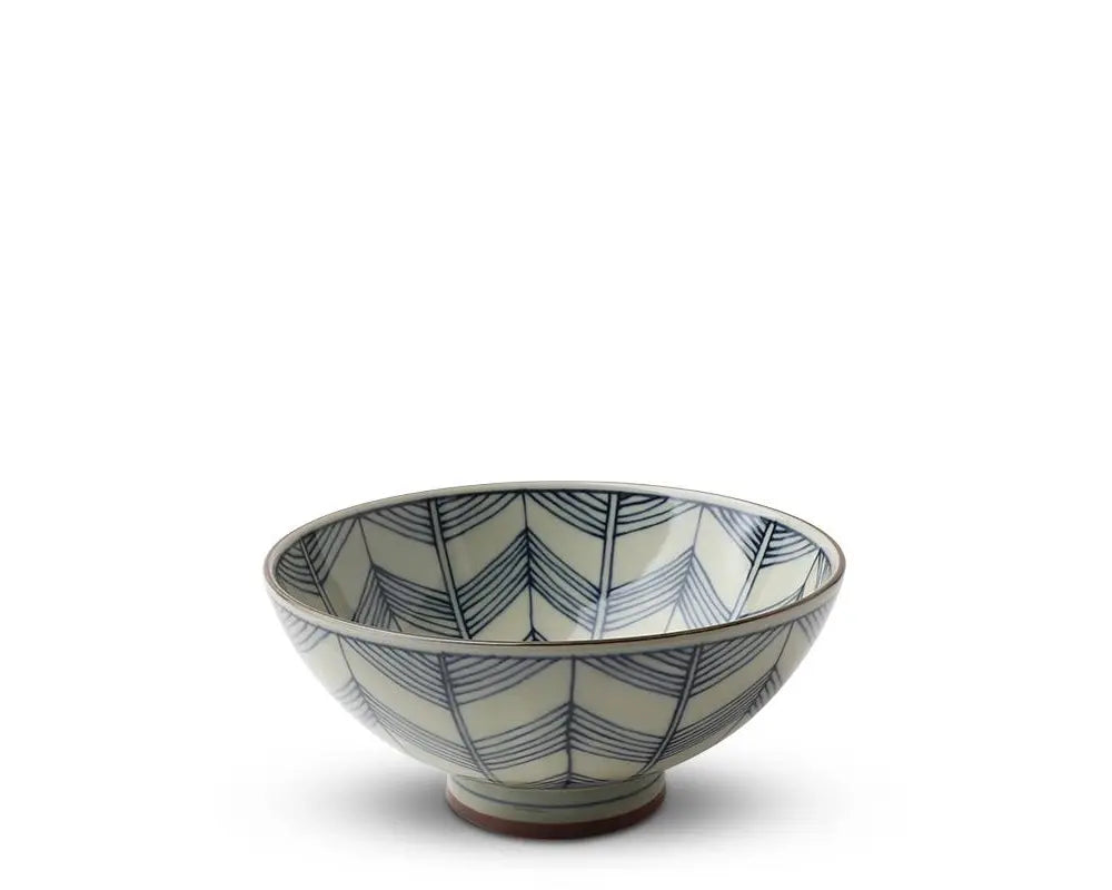 CELADON CHEVRON RICE BOWL 5.5"