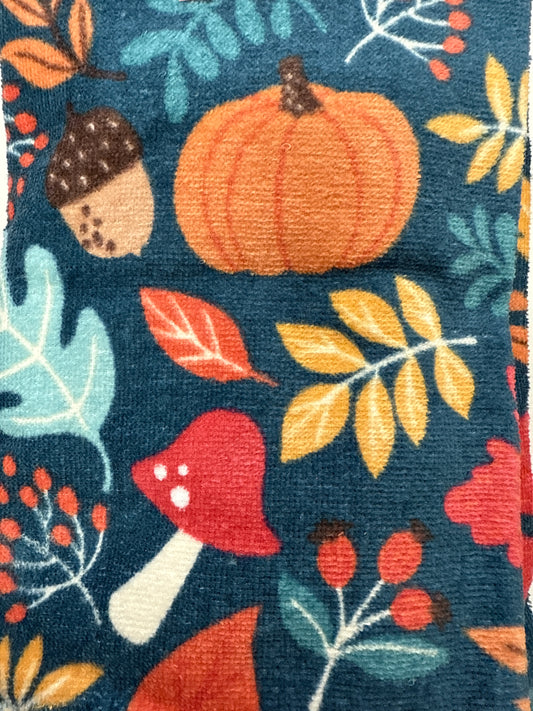 PUMPKIN TOSS TEAL DISH TOWEL