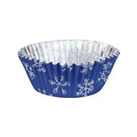 CUPCAKE LINER FOIL LINED SNOWFLAKES