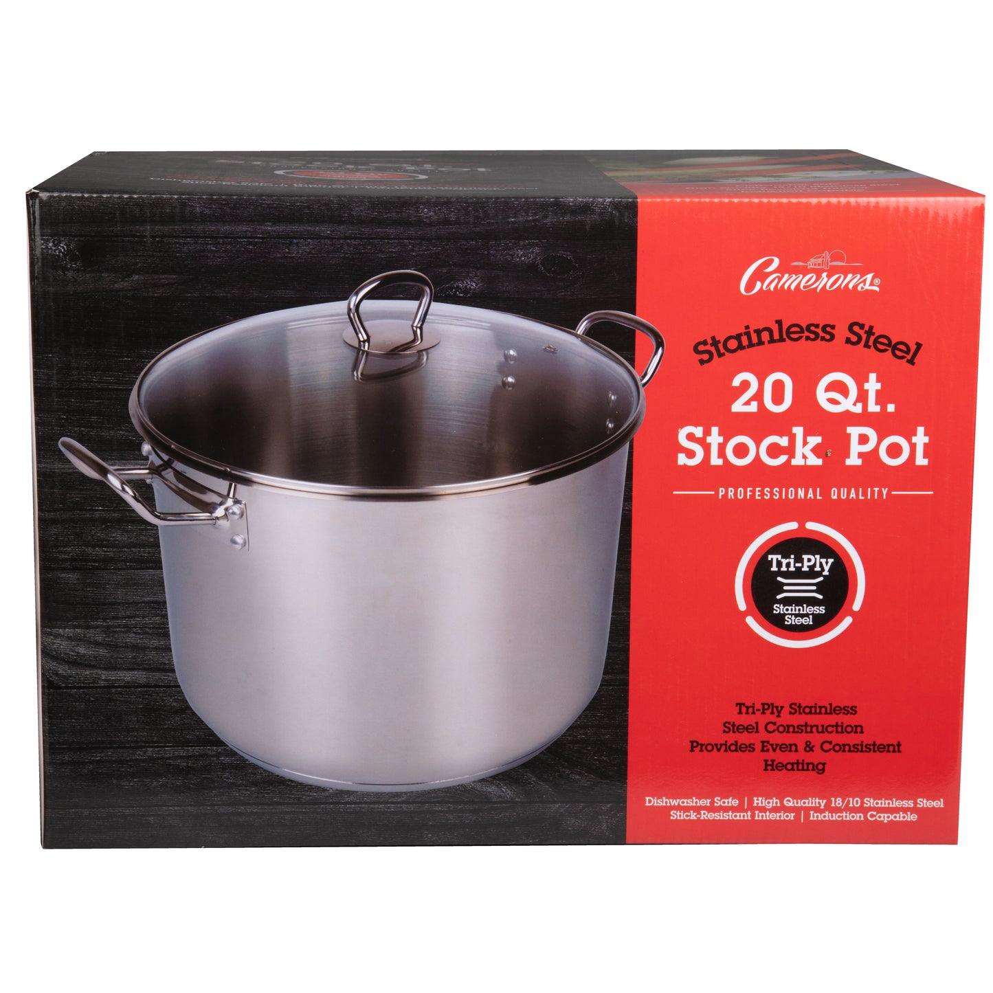 20 QUART TRI-PLY STAINLESS STEEL STOCKPOT W/LID