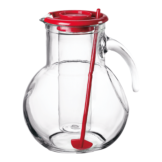 KUFRA GLASS JUG W/LID & ICE TUBE WHITE67.75OZ