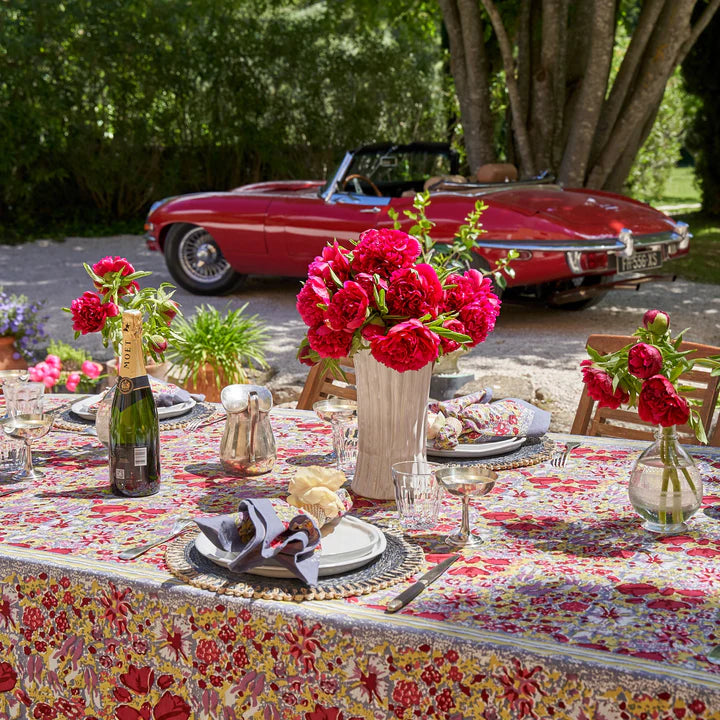 TABLECLOTH  JARDIN RED & GRY 59"X 86"