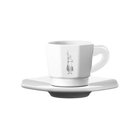 ESPRESSO CUPS/SAUCERS SET OF 4 WITH LOGO