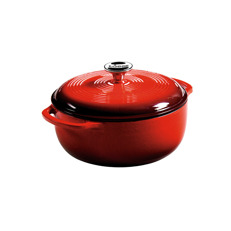 LODGE ENAMELED DUTCH OVEN 4.5QT RED