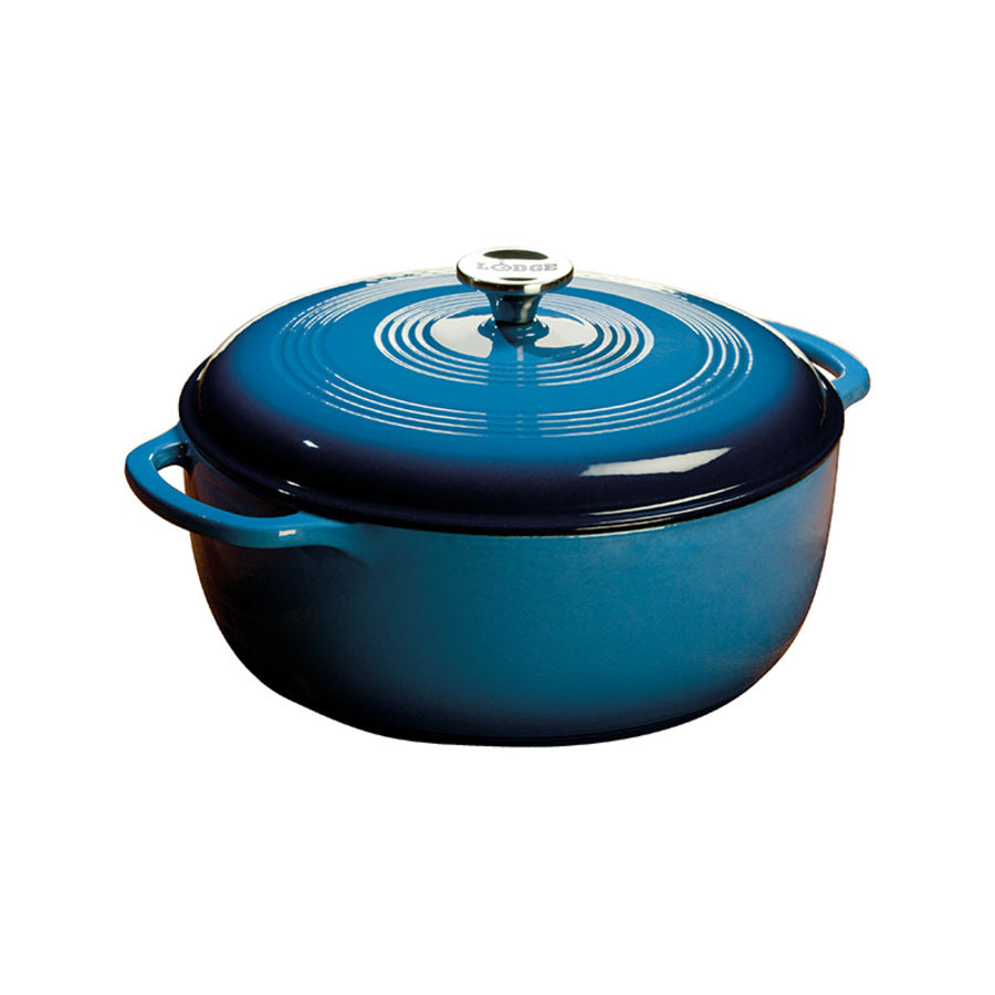 LODGE ENAMELED CAST IRON DUTCH OVEN 7.5 QT BLUE