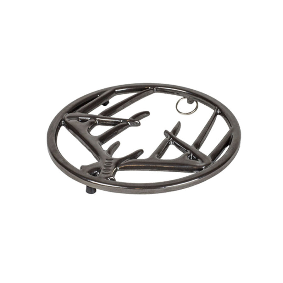LODGE ENAMELED CAST IRON ANTLER TRIVET MIDNIGHT CHROME