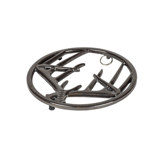 LODGE ENAMELED CAST IRON ANTLER TRIVET MIDNIGHT CHROME