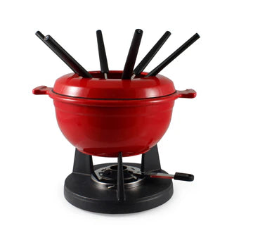LUCERNE FONDUE SET 10 PC RED