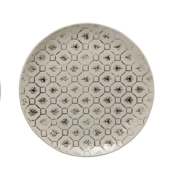 HAND STAMPED PLATE W/PATTERN-SOLD SEPARATELY
