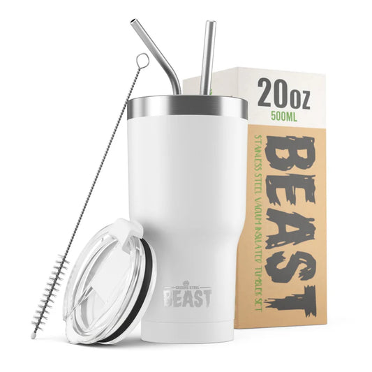 COFFEE TUMBLER SS 20 OZ WHITE