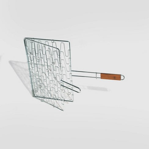 FLEX GRILL BASKET WITH ROSEWOOD HANDLE