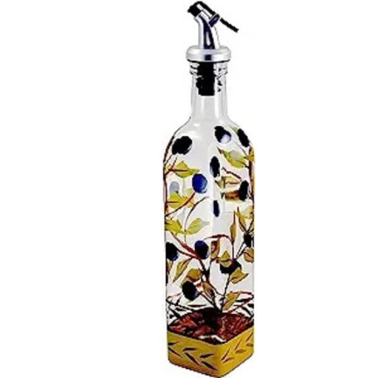 ATHENA OLIVES HAND PAINTED GLASS CRUET