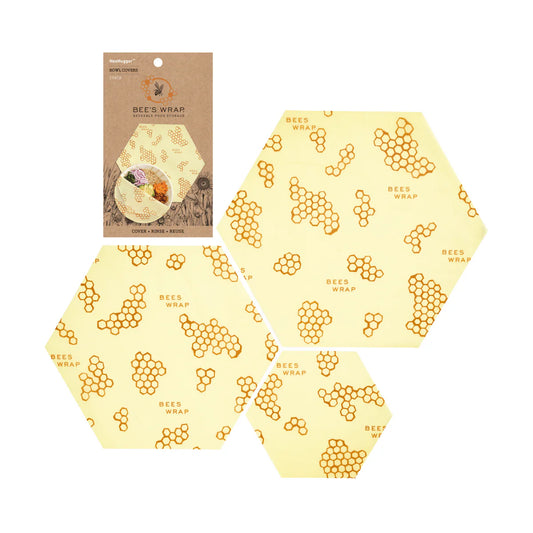 BEE'S WRAP HEXHUGGER BOWL COVER 3 PK HONEYCOMB