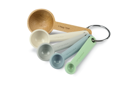 SILICONE & BEECHWOOD MEASURING SPOON SET