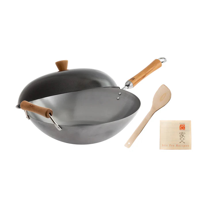 JOYCE CHEN CARBON STEEL WOK SET 4 PC
