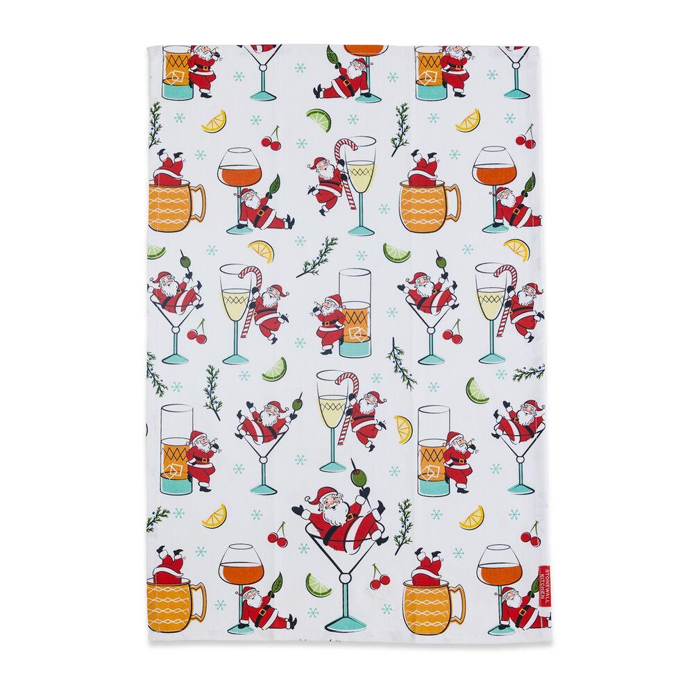 TEA TOWEL COCKTAILS WITH SANTA