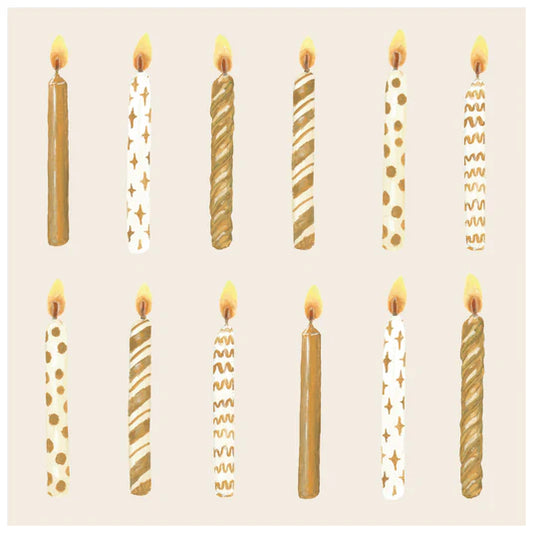PAPER COCKTAIL NAPKIN GOLD CANDLES