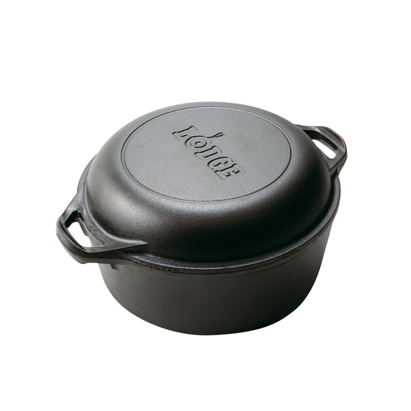 LODGE CAST IRON DOUBLE DUTCH OVEN 5 QT