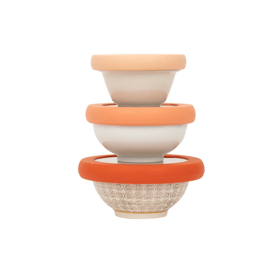 FOOD HUGGERS LIDS SET OF 2 (S,M) TERRA COTTA
