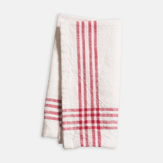 NAPKIN 20"X20" WHT/RED STRIPE