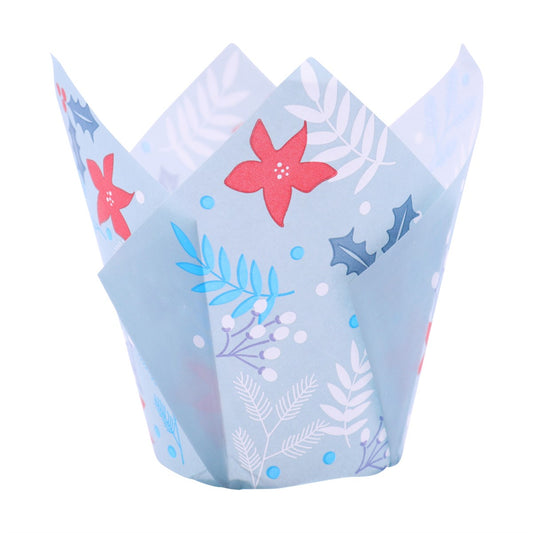 TULIP MUFFIN CASES - FESTIVE FLOWERS 24/CT