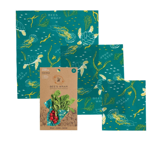 BEE'S WRAP 3 PK OCEANS ASST