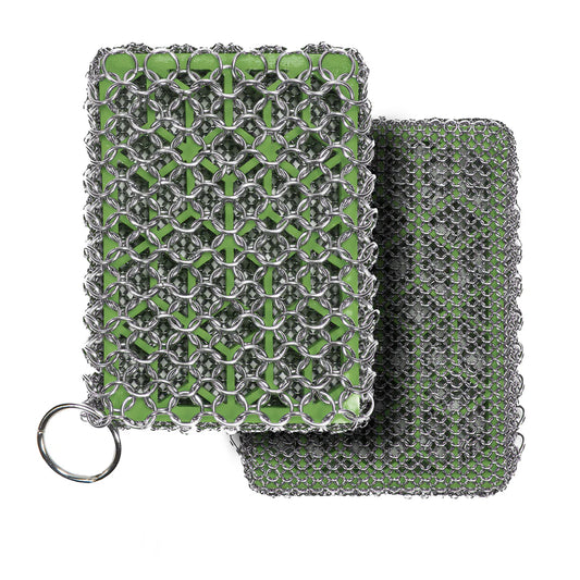 KNAPP CHAINMAIL COMBO SCRUBBER W/SILICONE CORE LIME