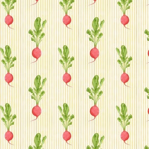 RADISH AND STRIPES TEA TOWEL