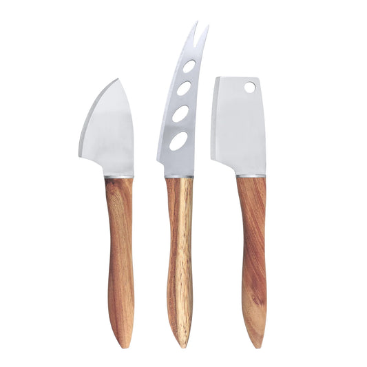CHEESE KNIFE 3 PC SET ACACIA WOOD