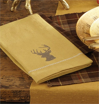 DEER PRINT NAPKIN GLD