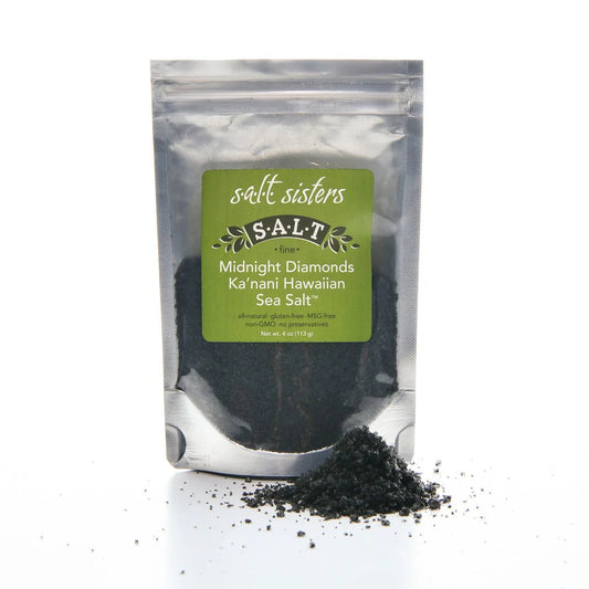 SALT SISTERS MIDNIGHT DIAMONDS KA'NANI HAWAIIAN SEA SALT 4 OZ