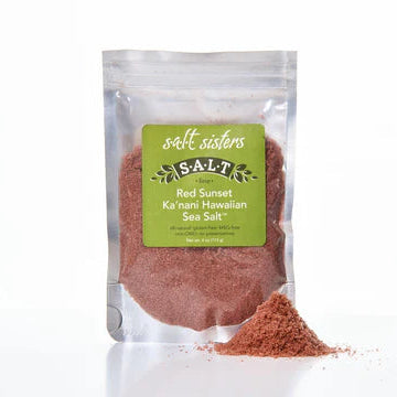 SALT SISTERS RED SUNSET KA'NANI HAWAIIAN SEA SALT FINE 4 OZ